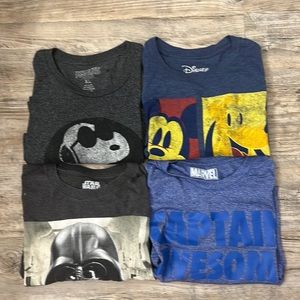 4 x XL MENS T’s Disney, Marvel, Pranuts & Star Wars all XL EUC